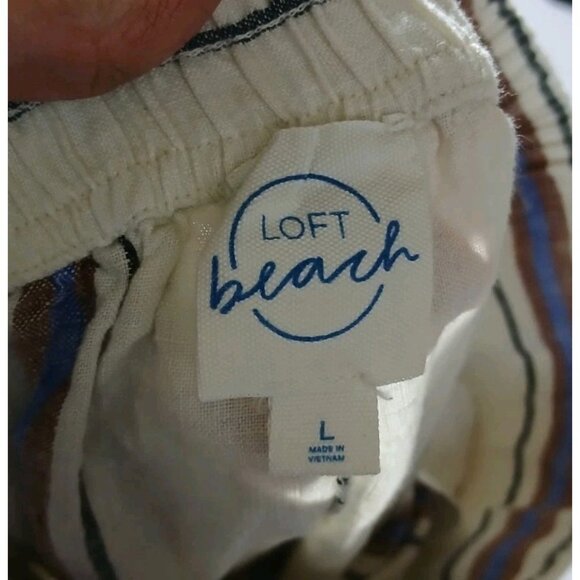 Ann Taylor Loft Beach 100% Linen Pull On Wide Leg Pants - Picture 4 of 8